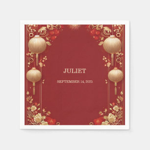 Servilleta De Papel Chino asiático bilingüe hei negrita ducha de novia