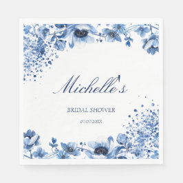 Servilleta De Papel Chinoiserie asiática Floral azul claro Bridgerton