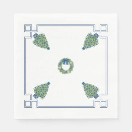 Servilleta De Papel Chinoiserie Azul y Blanco Navidad
