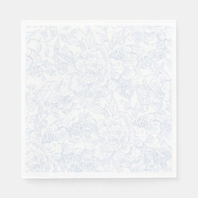 Servilleta De Papel Chinoiserie Blue Peony Boda (Anverso)