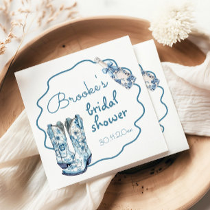 Servilleta De Papel Chinoiserie Botas y Bridal Shower Burbujeante