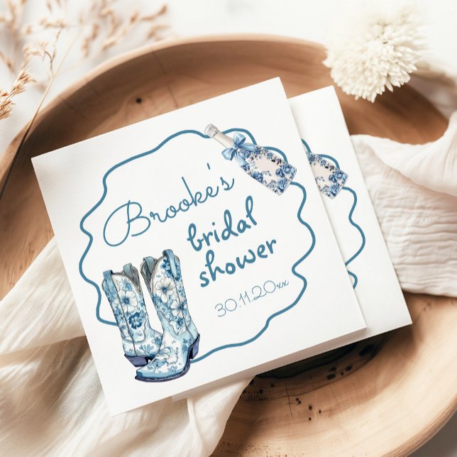 Servilleta De Papel Chinoiserie Botas y Espumoso Bridal Shower (Subido por el creador)