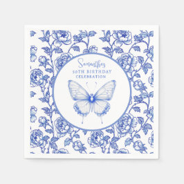 Servilleta De Papel Chinoiserie Butterfly Birthday Plate