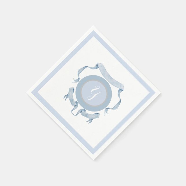 Servilleta De Papel Chinoiserie Cinta azul Escudo Escudo (Borde)