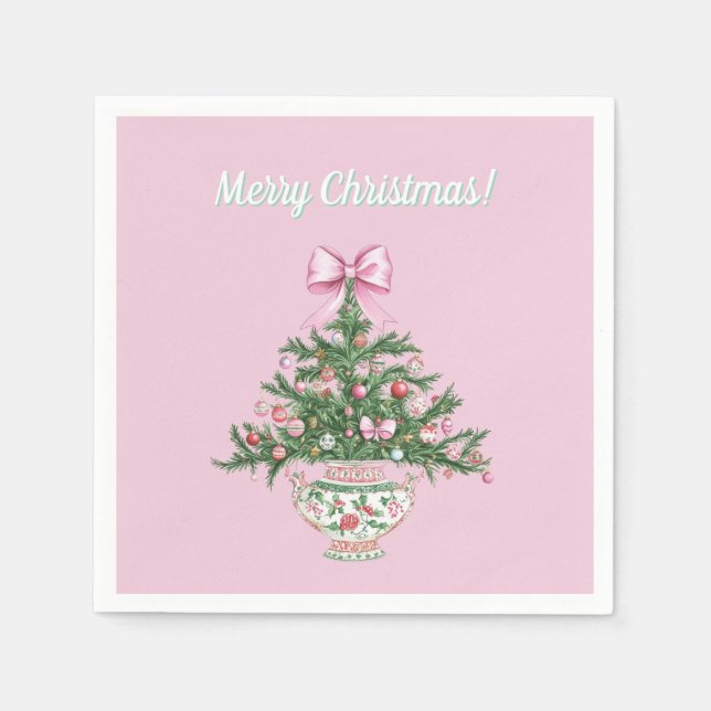 Servilleta De Papel Chinoiserie Design Christmas Cocktail Napkin (Anverso)