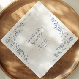 Servilleta De Papel Chinoiserie Floral Algo Azul Despedida de Soltera