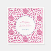 Chinoiserie floral de color rosado con ducha de no