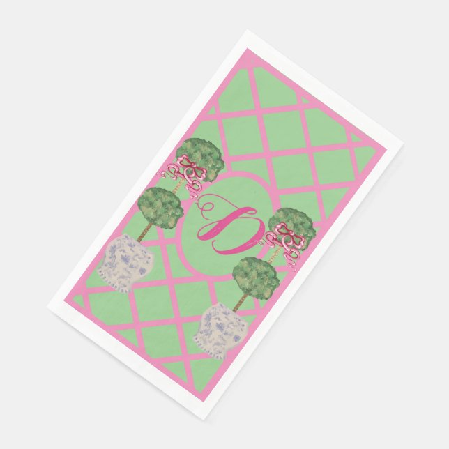 Servilleta De Papel Chinoiserie Ginger Jar Jars Topiary Napkins (Esquina)