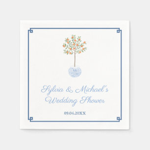 Servilleta De Papel Chinoiserie Moda Citrus Naranja Tree Bridal Shower