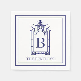 Servilleta De Papel Chinoiserie Monogramed Pagoda Fiesta Napkins