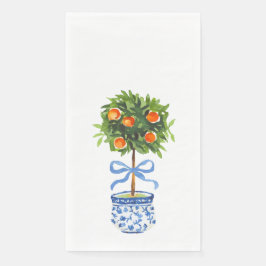 Servilleta De Papel Chinoiserie Naranja Citrus Topiary Napkins