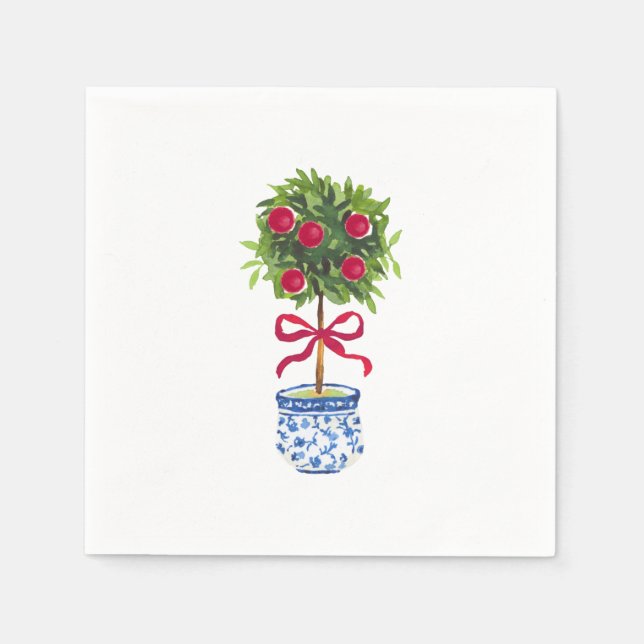 Servilleta De Papel Chinoiserie Topiary Holiday (Anverso)