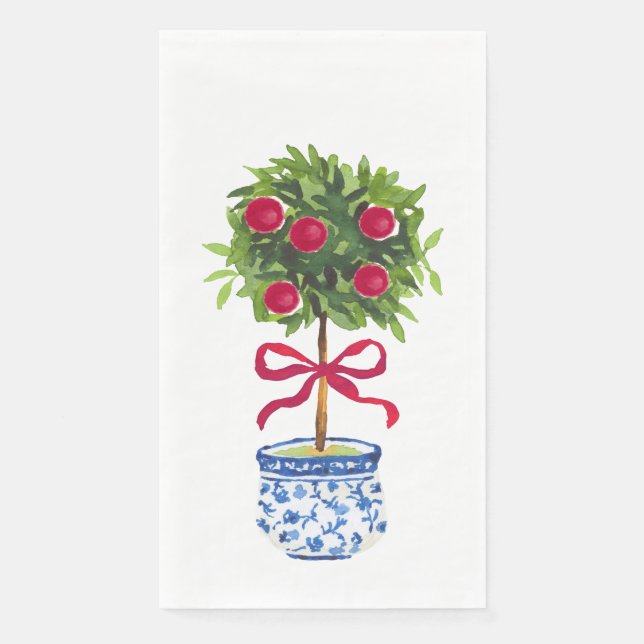 Servilleta De Papel Chinoiserie Topiary Holiday Napkins (Anverso)