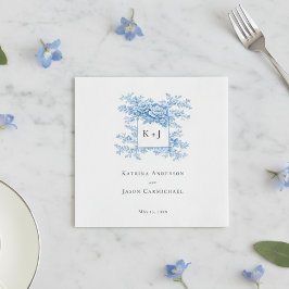 Servilleta De Papel Chinoiserie Wedding Floral Monogram Elegant