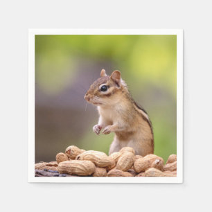 Servilleta De Papel Chipmunk con cacahuetes
