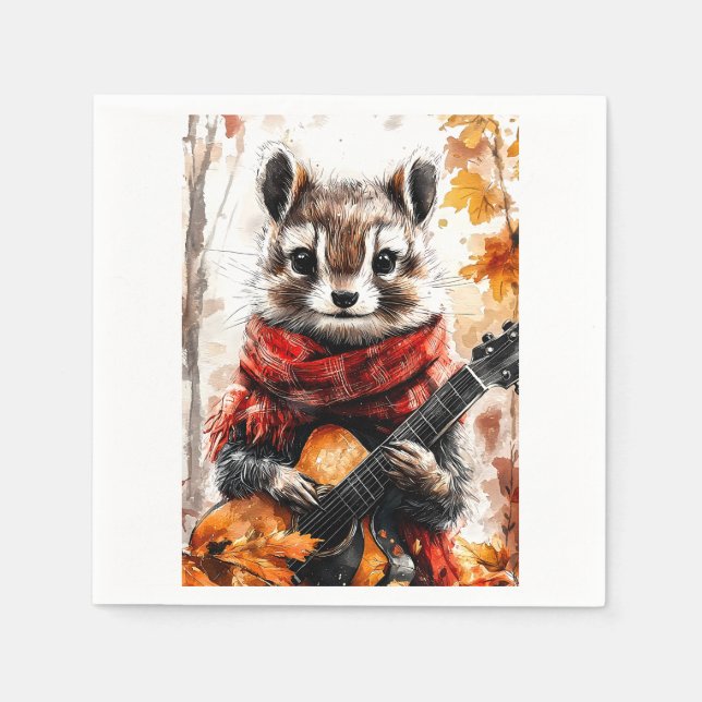 Servilleta De Papel Chipmunk Guitar Melody (Anverso)