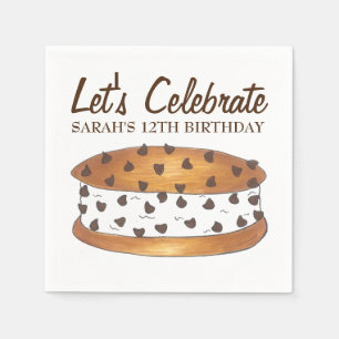 Servilleta De Papel Chipwich Chip de chocolate Cocina helada Sandwich