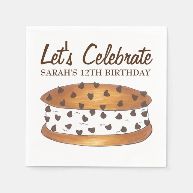 Servilleta De Papel Chipwich Chip de chocolate Cocina helada Sandwich (Anverso)