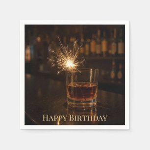 Servilleta De Papel Chispa de fiesta de cumpleaños en un vaso de Whisk