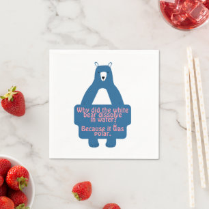 Servilleta De Papel Chiste de química divertida del oso polar azul