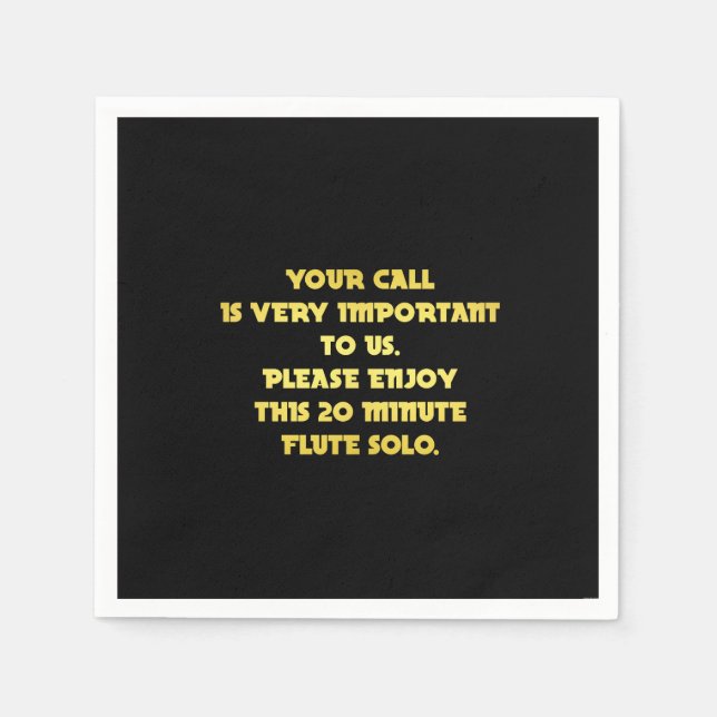 Servilleta De Papel Chiste de servicio al cliente telefónico divertido (Anverso)