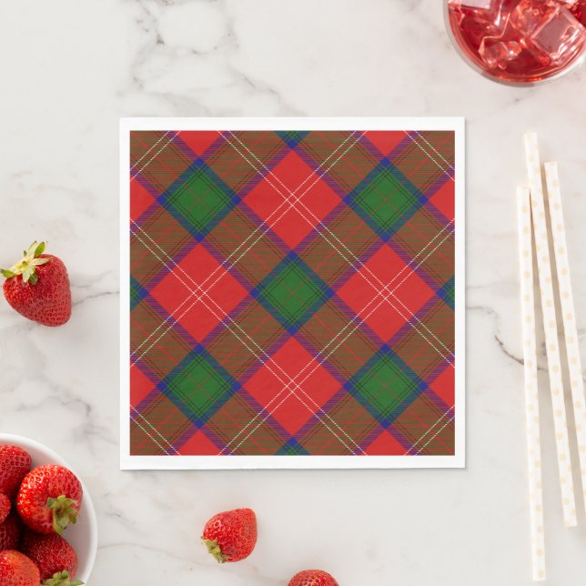 Servilleta De Papel Chitolm tartan rojo platillo (In situ)