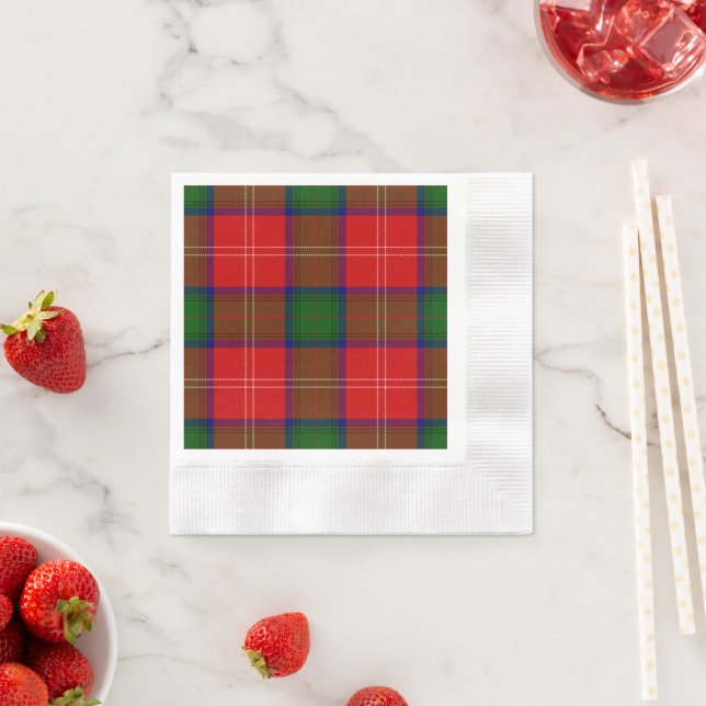 Servilleta De Papel Chitolm tartan rojo platillo (In situ)
