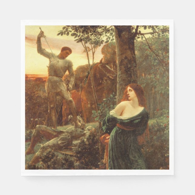 Servilleta De Papel Chivalry (de Frank Dicksee) (Anverso)