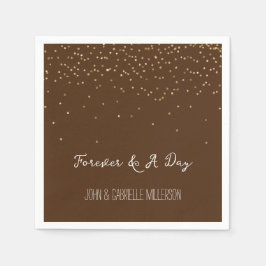 Servilleta De Papel Chocolate Brown Gold Glam Confetti