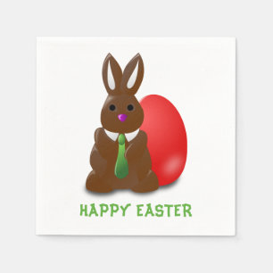 Servilleta De Papel Chocolate Bunny Happy Easter Paper Napkin