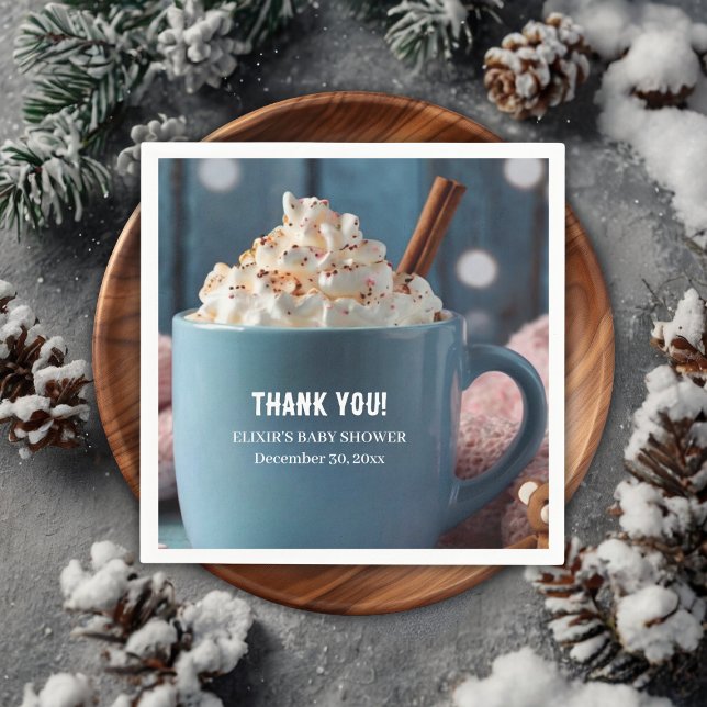 Servilleta De Papel Chocolate caliente con crema batida Baby Shower ac (Subido por el creador)