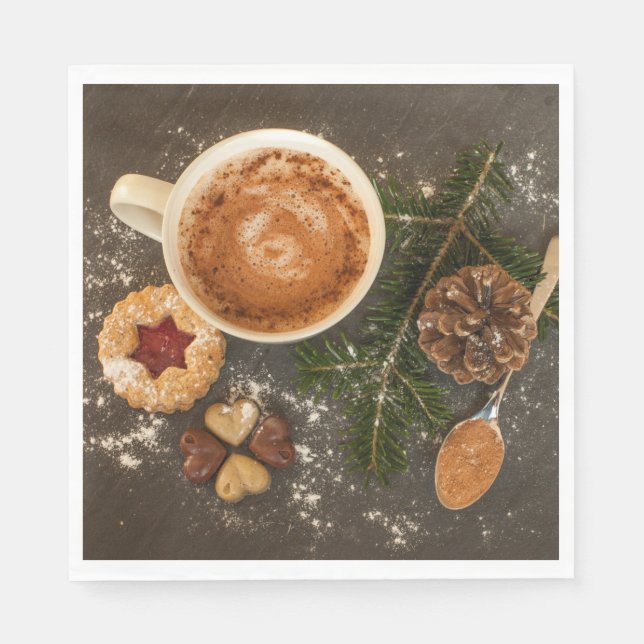 Servilleta De Papel Chocolate caliente navidades (Anverso)