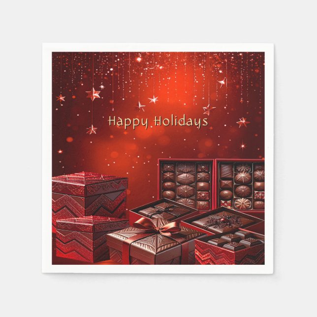 Servilleta De Papel Chocolate Candy Holiday Napkin (Anverso)