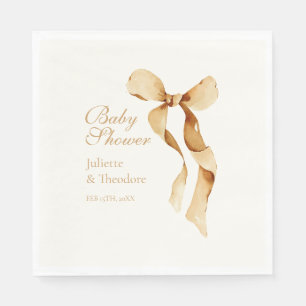 Servilleta De Papel Chocolate Caramelo de Cinta de lazo Baby Shower