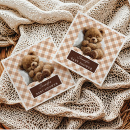 Servilleta De Papel Chocolate de Osito de Aguarela para Baby Shower