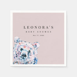 Servilleta De Papel Chocolate de oso de acuarela para baby shower
