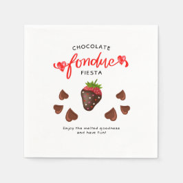 Servilleta De Papel Chocolate Fondue Fiesta Strawberry Hearts Cumpleañ