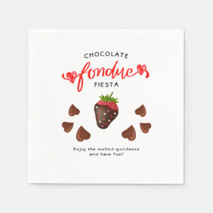 Servilleta De Papel Chocolate Fondue Fiesta Strawberry Hearts Cumpleañ