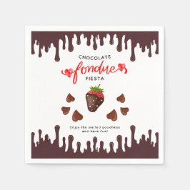 Servilleta De Papel Chocolate Fondue Fiesta Strawberry Hearts Cumpleañ