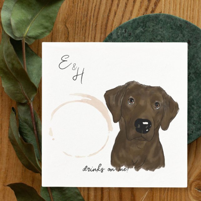 Servilleta De Papel Chocolate Lab acuarela Boda Cocktail Napkins (Subido por el creador)