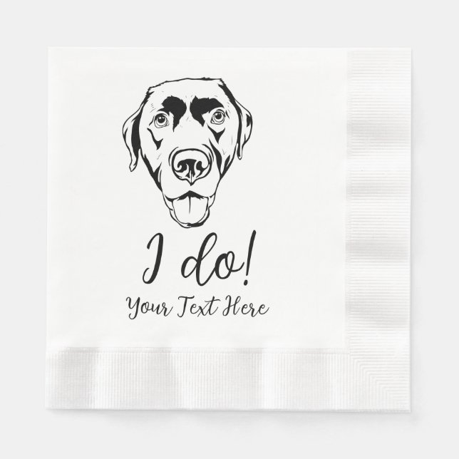 Servilleta De Papel Chocolate Lab Boda Cocktail Napkins (Anverso)