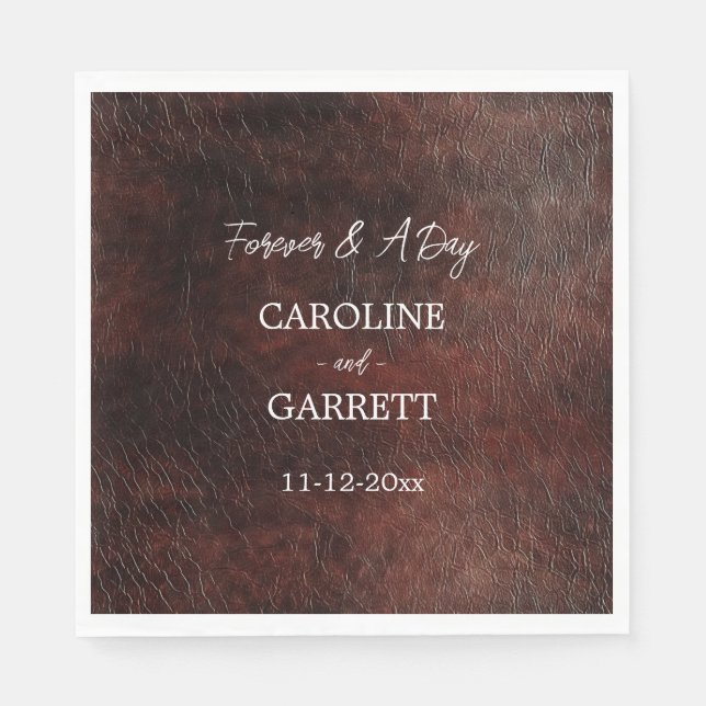 Servilleta De Papel Chocolate oscuro Brown Faux Leather (Anverso)