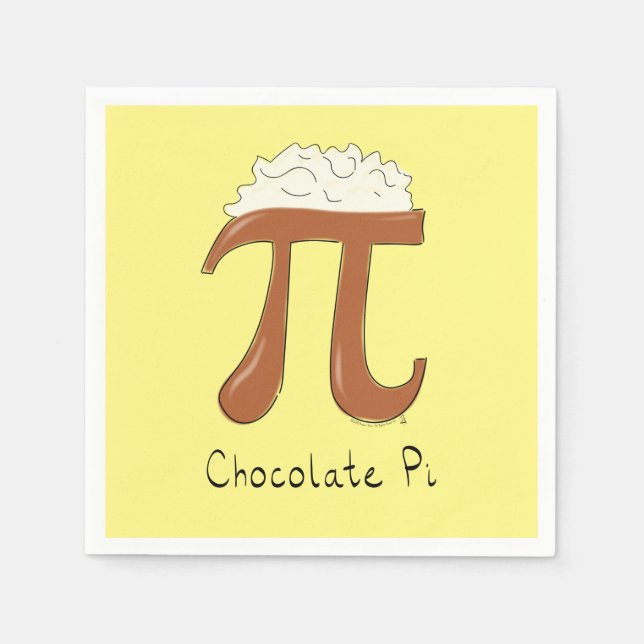 Servilleta De Papel Chocolate Pi Cute Math Pi Day Fiestas Napkins (Anverso)