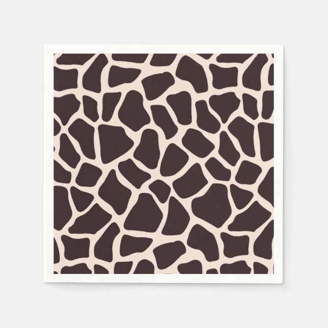 Servilleta De Papel Chocolate y Tan Giraffe (Anverso)