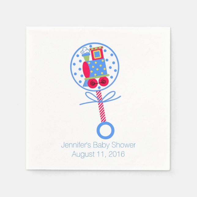 Servilleta De Papel Choo Choo Train Baby Shower Paper Napkins (Anverso)