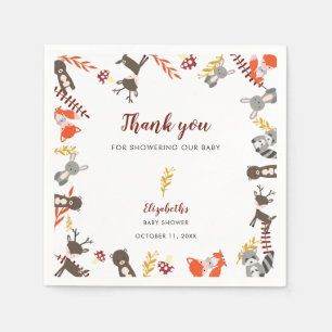 Servilleta De Papel Chorreada de bebé del bosque Gracias bosque otoño
