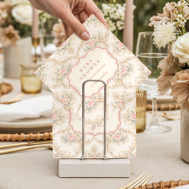 Servilleta De Papel Chorreada de Bebé en Jardín Barroco Rosa (Subido por el creador)