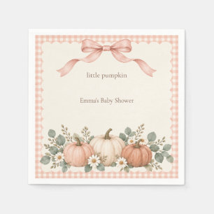 Servilleta De Papel Chorreada de Gingham Little Pumpkin Baby Shower