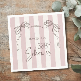 Servilleta De Papel Chorreada Dulce Rubor Lazo Coqueta Baby Shower