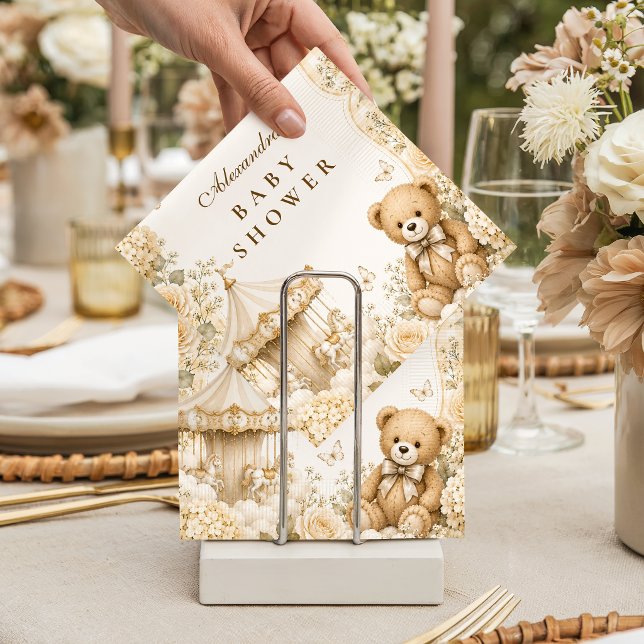 Servilleta De Papel Chorreada Fiesta de Bebé de Oso Marrón (Subido por el creador)